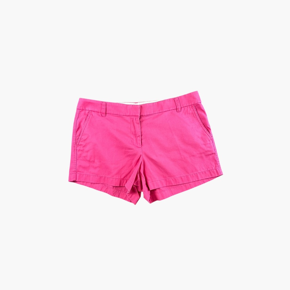 J.Crew Womens Pink Chino Shorts Size 12 Mid Rise Stretch 3 Inch Inseam